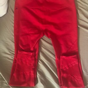 Red workout leggings